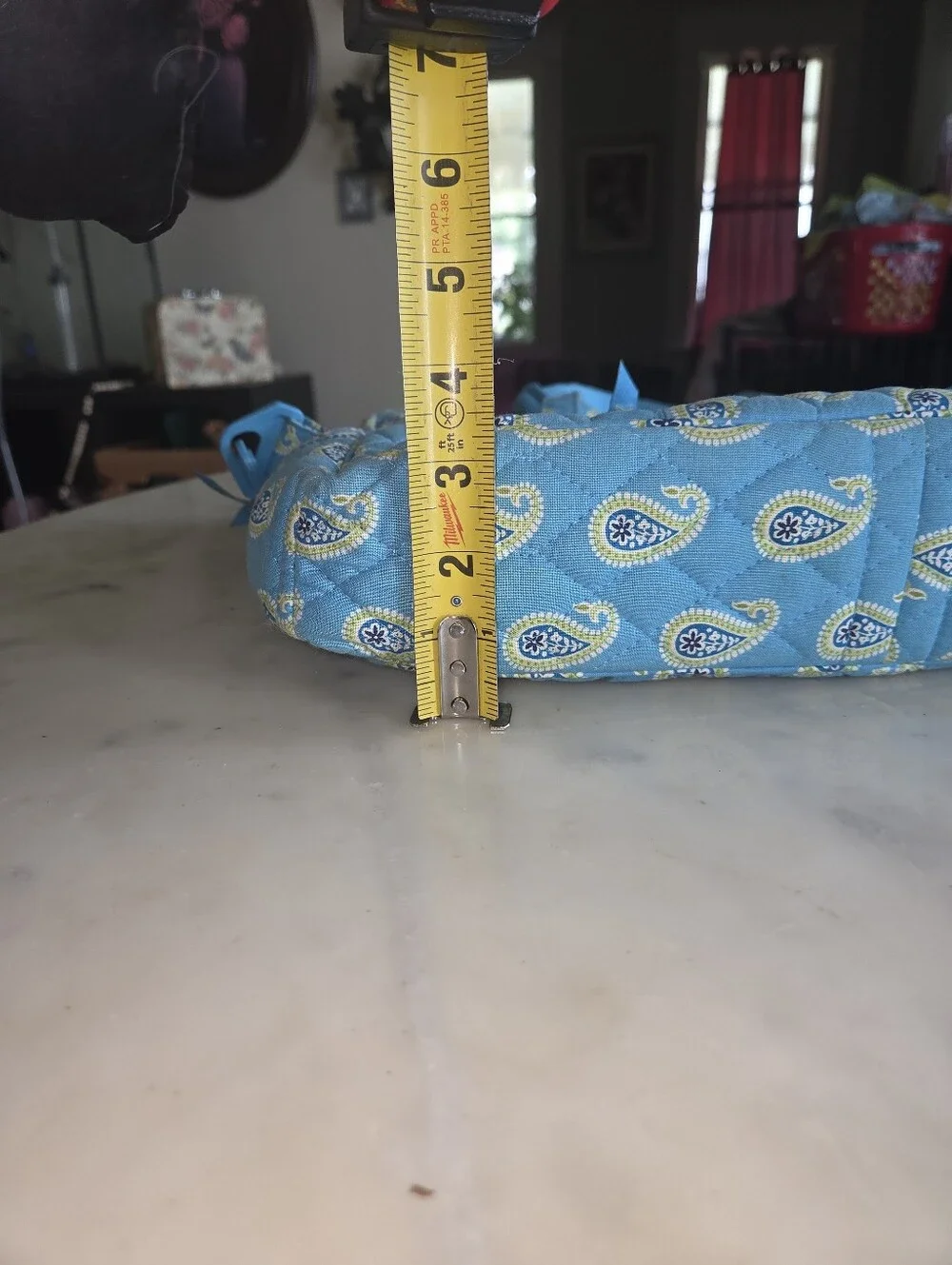 Vera Bradley Quilted Laptop Messenger Bag Blue Paisley Travel Work Tote